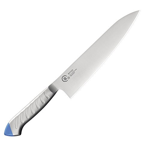 龍治 ステンカラー 牛刀包丁 210mm 青 RYS-14BL