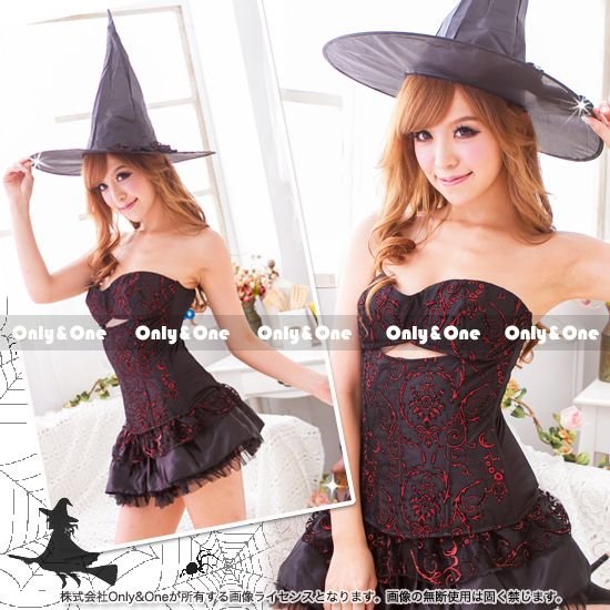 267ハロウィン 魔女 コスチューム コスプレ衣装 ミニワンピース(maj)