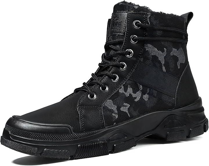 クロス ハイカットスニーカー メンズ バイク 防寒ブーツ 冬 裏ボア ショートブーツ ミリタリー 起毛 防寒靴 シューズ 暖かい 裏起毛 カジュアル 通勤(ブラック, 25.0 cm)