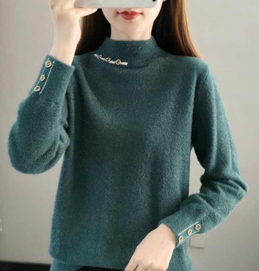 デート モテアイテム ニットソー セーター 長袖 ミドルネック ウール 可愛い きれいめ 上品 おしゃれ かっこいい 可愛い ラブリー キュート ガーリー クール モード系 セクシー