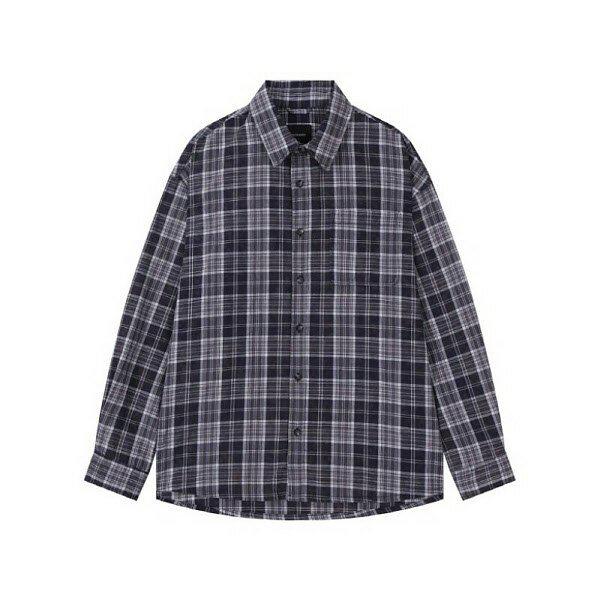 [] 男性) コットン ブリーチ ウォッシング チェック ワンポケット シャツ (B252SH344P1) (P003793307)