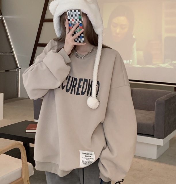 トップス プルオーバー トレーナー レギュラー丈 長袖 レギュラー袖 ラウンドネック ストレート シンプル カジュアル お洒落 かっこいい レトロ ラフ メンズライク スポーティー とろみ感 抜け感