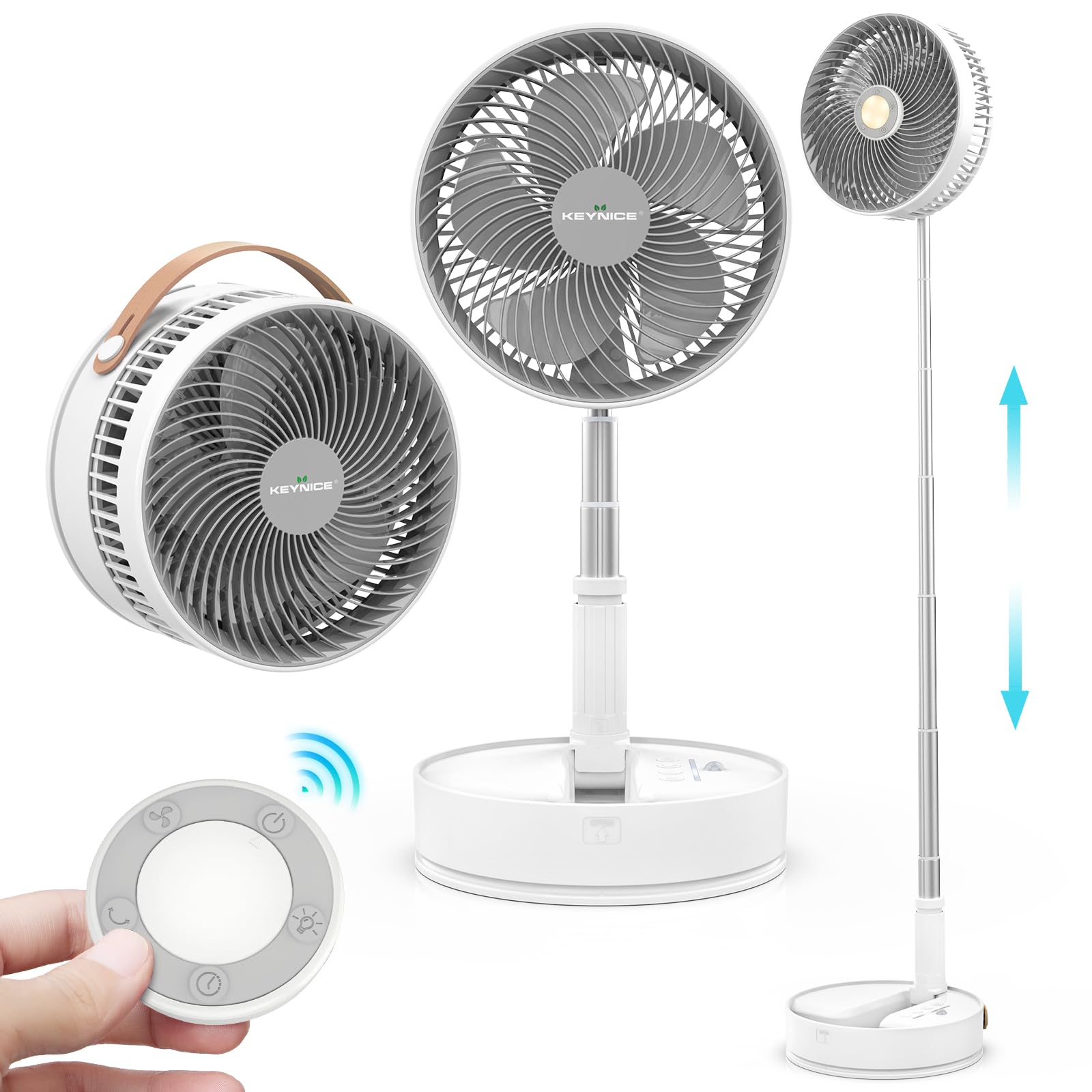 【2024年節電型】Keynice 扇風機 折りたたみ 伸縮式 リビング 卓上扇風機 dcモーター 首振り USB充電式 コードレス タイマー付