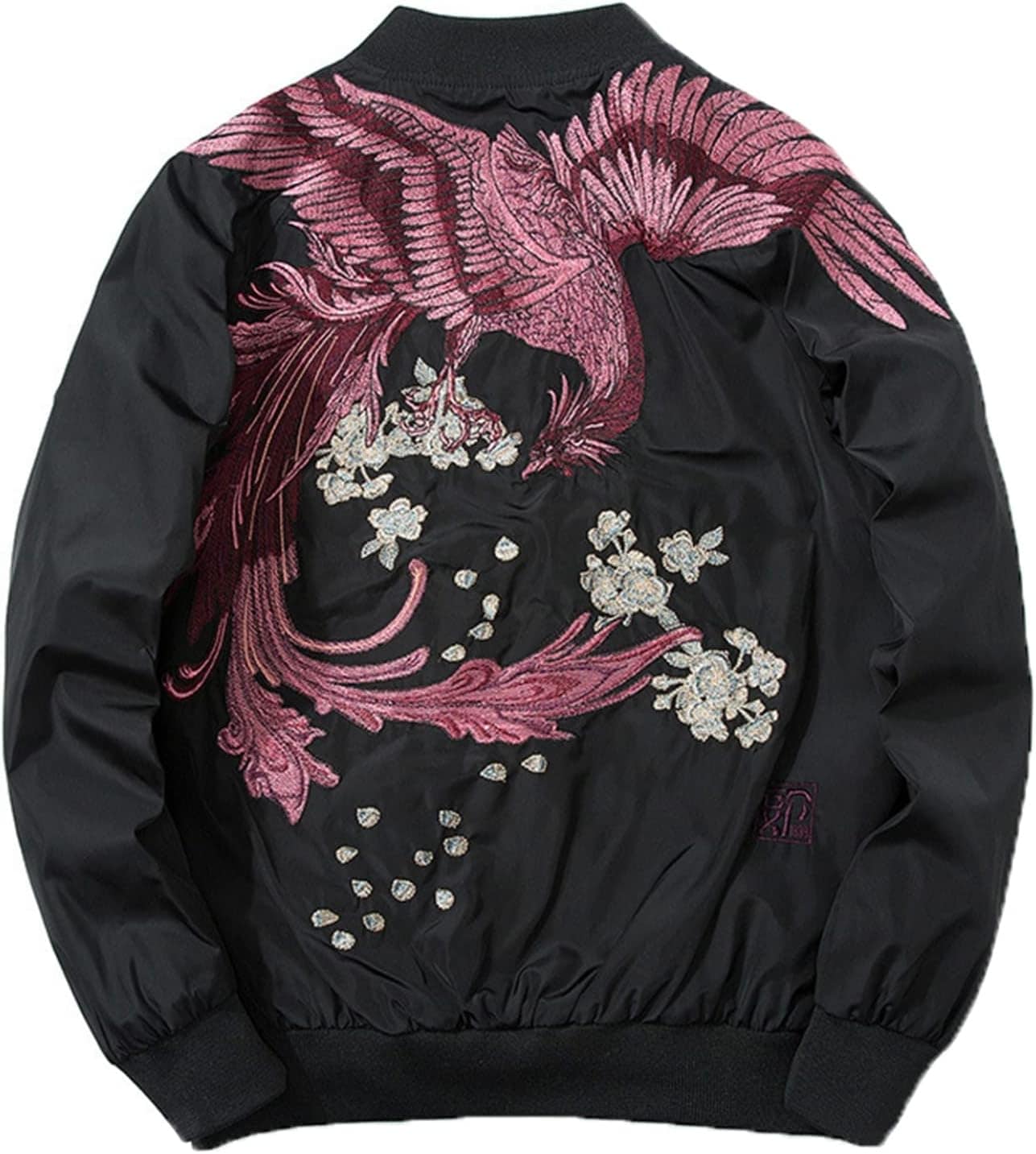 スカジャン 鳳凰 和柄 ジャケット メンズ スタジャン 横須賀 刺繍 ジャンパー おしゃれ カジュアル ブルゾン 男女兼用 フライトジャケット 春服 アウター トップス 薄手 防寒 防風 大きいサイズ