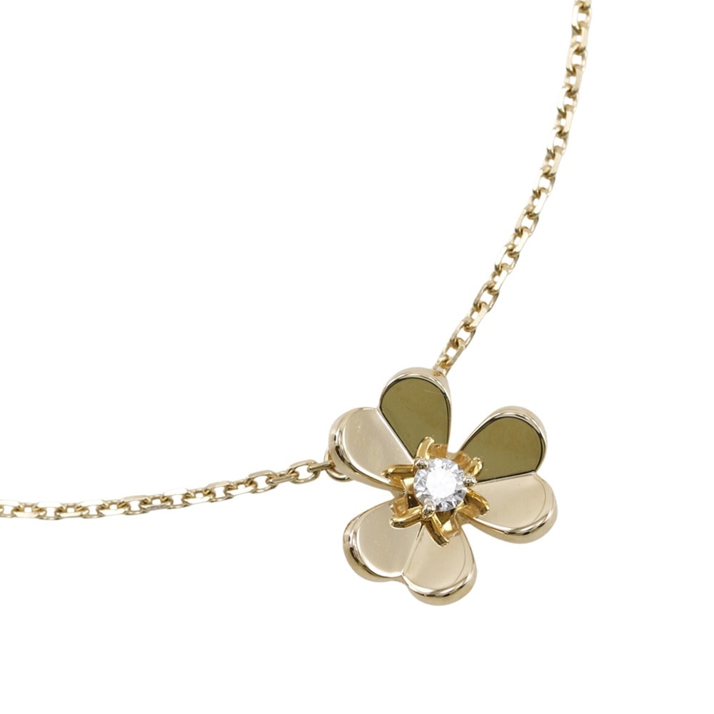 フリヴォルミニ 1Pダイヤ ネックレス K18イエローゴールド ダイヤモンド 約3.4g レディース 中古品 Aランク 149,000円