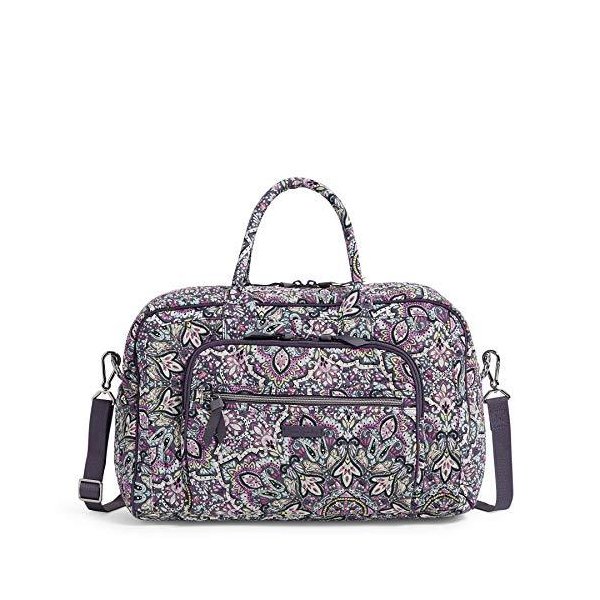 Vera Bradley Signature Cotton Compact Weekender Travel Bag， Bonbon Medallion 並行輸入品