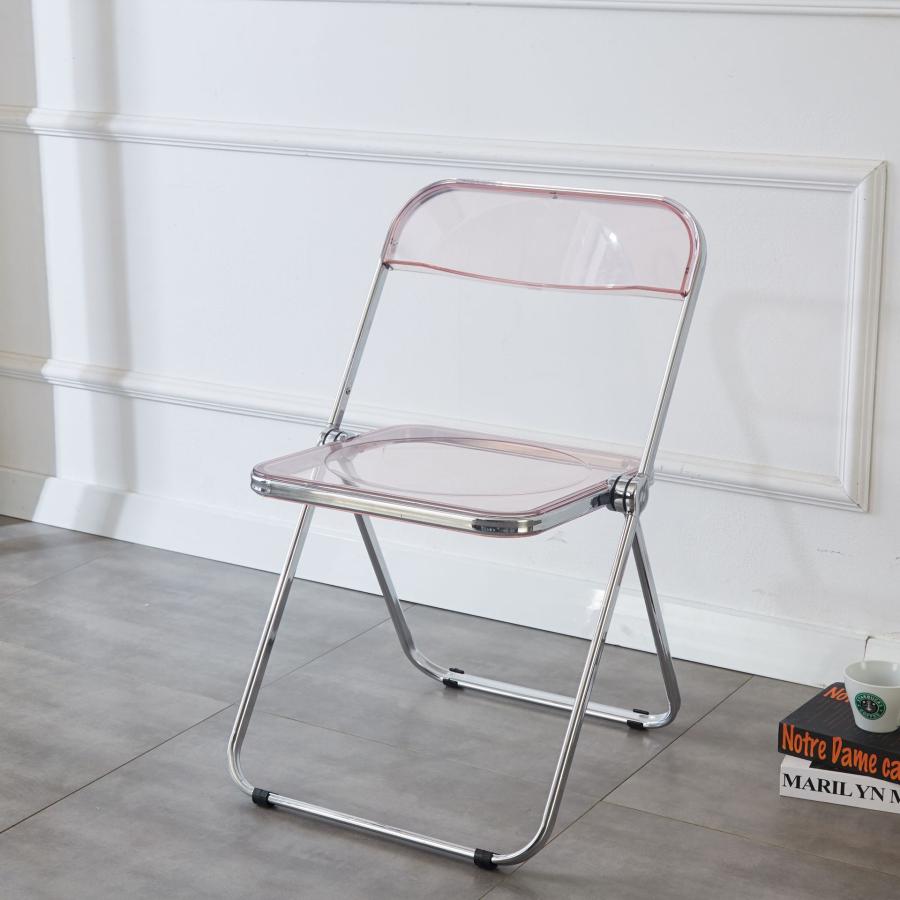 「一年間保証」 クリア チェア 韓国 パイプ椅子 クリア ガラス 透明 椅子 イス 会議椅子 会議イス スタッキングチェア 折り畳み椅子 6,344円