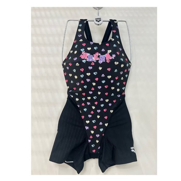 女児用 一般 3部丈 半身 室内水着(A4SG1PG15)BLK