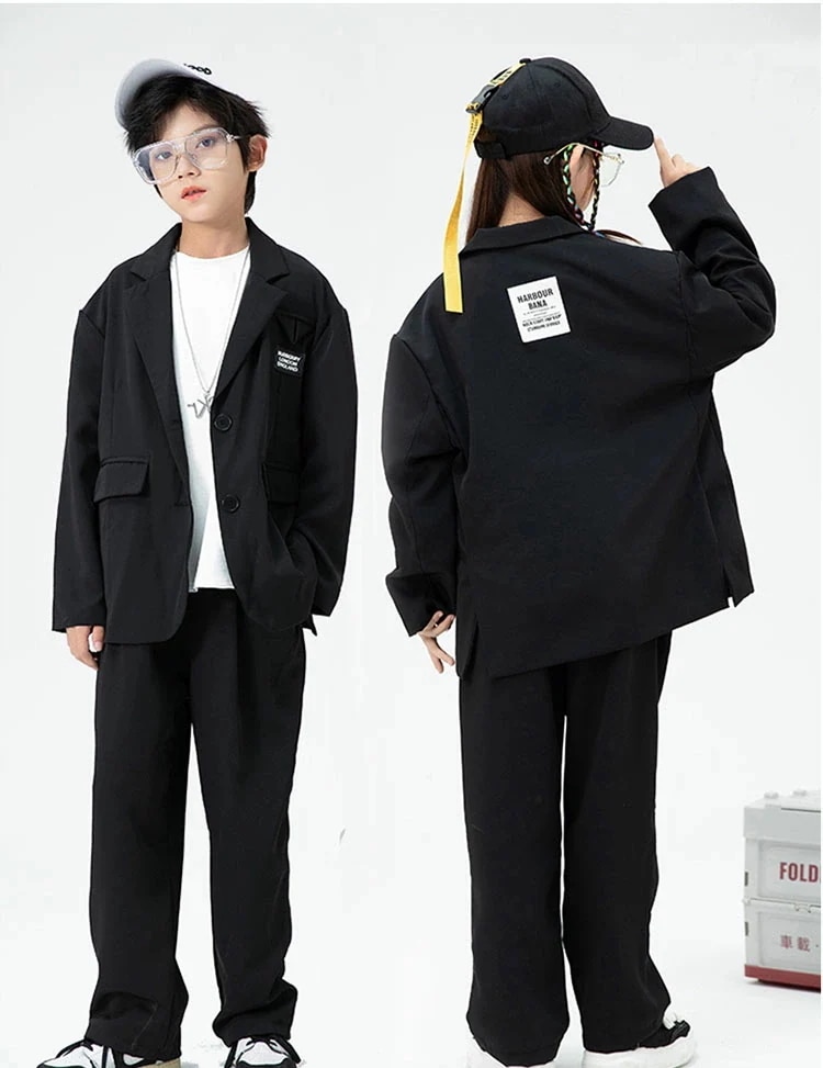 キッズ パンツスーツ ジュニア 女の子 男の子 入学式 卒業式 結婚式 葬式 ゆったり 大きいサイズ ジャケット パンツ ヒップホップ hiphop ダンス衣装 ダンス 衣装 セットアップ ファション