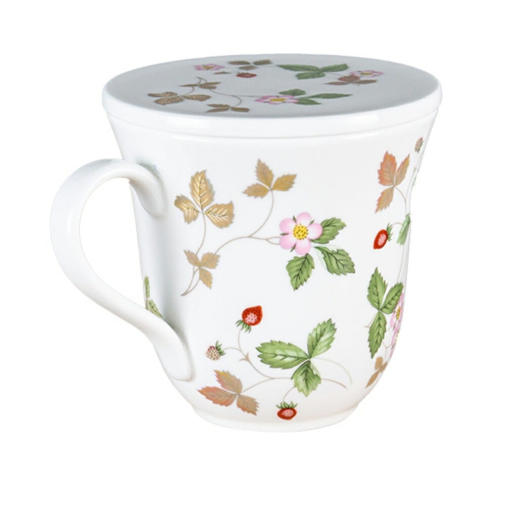 蓋付き マグ ワイルドストロベリー 化粧箱入り マグカップ 紅茶 コーヒー 花柄 食器