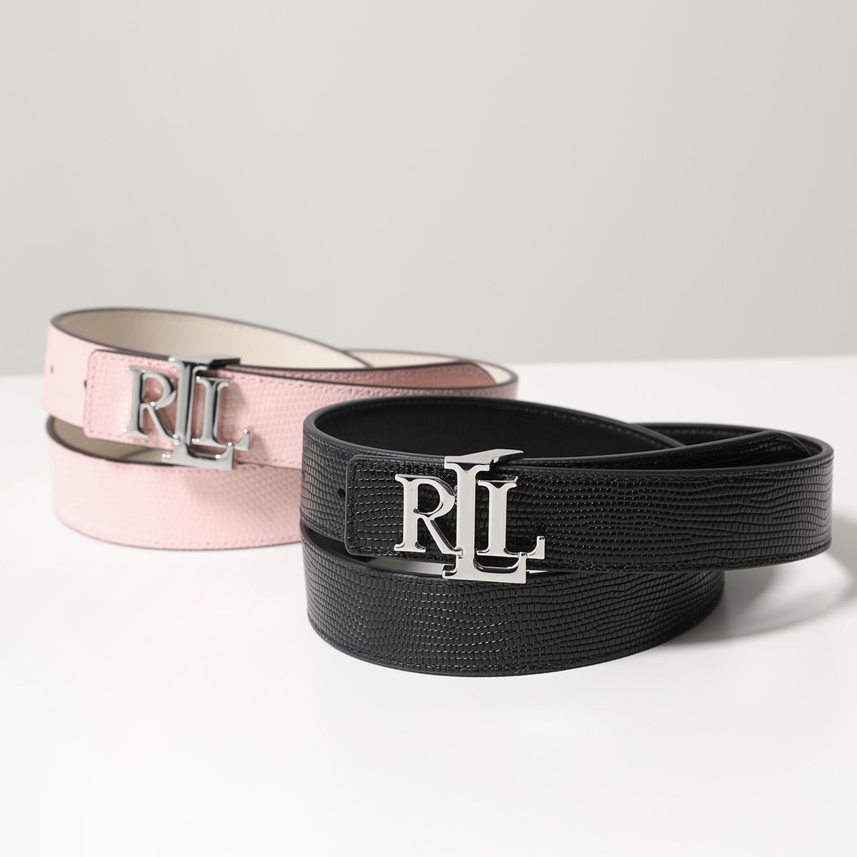 Lauren Ralph Lauren ローレンラルフローレン ベルト 412935630 ロゴ リバーシブル リザードエンボスド レザー メタルバックル カラー2色 11,370円