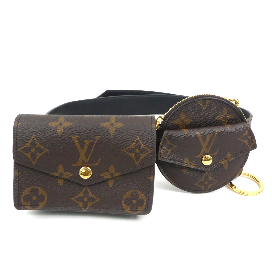ルイ ヴィトン LOUIS VUITTON ベルト モノグラム サンチュール デイリー マルチポケット モノグラムキャンバス ブラウン ゴールド レディース M0236 e60897a