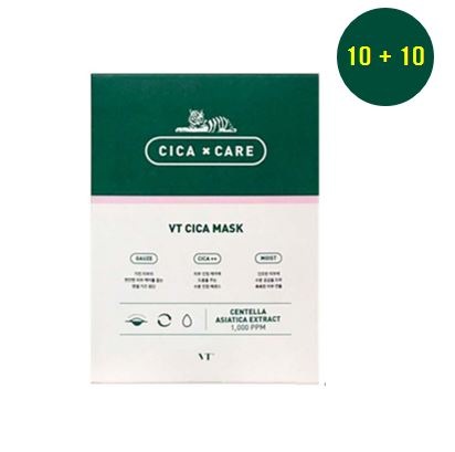 10+10韓国コスメ VTCOSMETICS CICA MASK PACK 10枚入り*2 フェイス