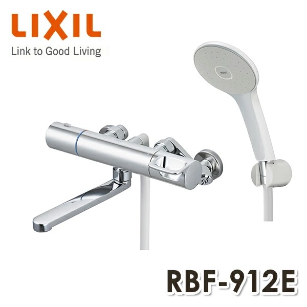 LIXIL リクシル サーモスタットバス水栓 めっきハンドルエコアクアシャワー 一般地 RBF-912E
