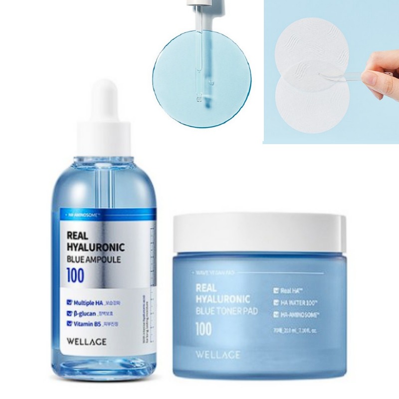 リアル ヒアルロニック ブルー アンプル 100ml +リアル ヒアルロニック ブルー トナーパッド 210ml (毛穴完璧ケア)