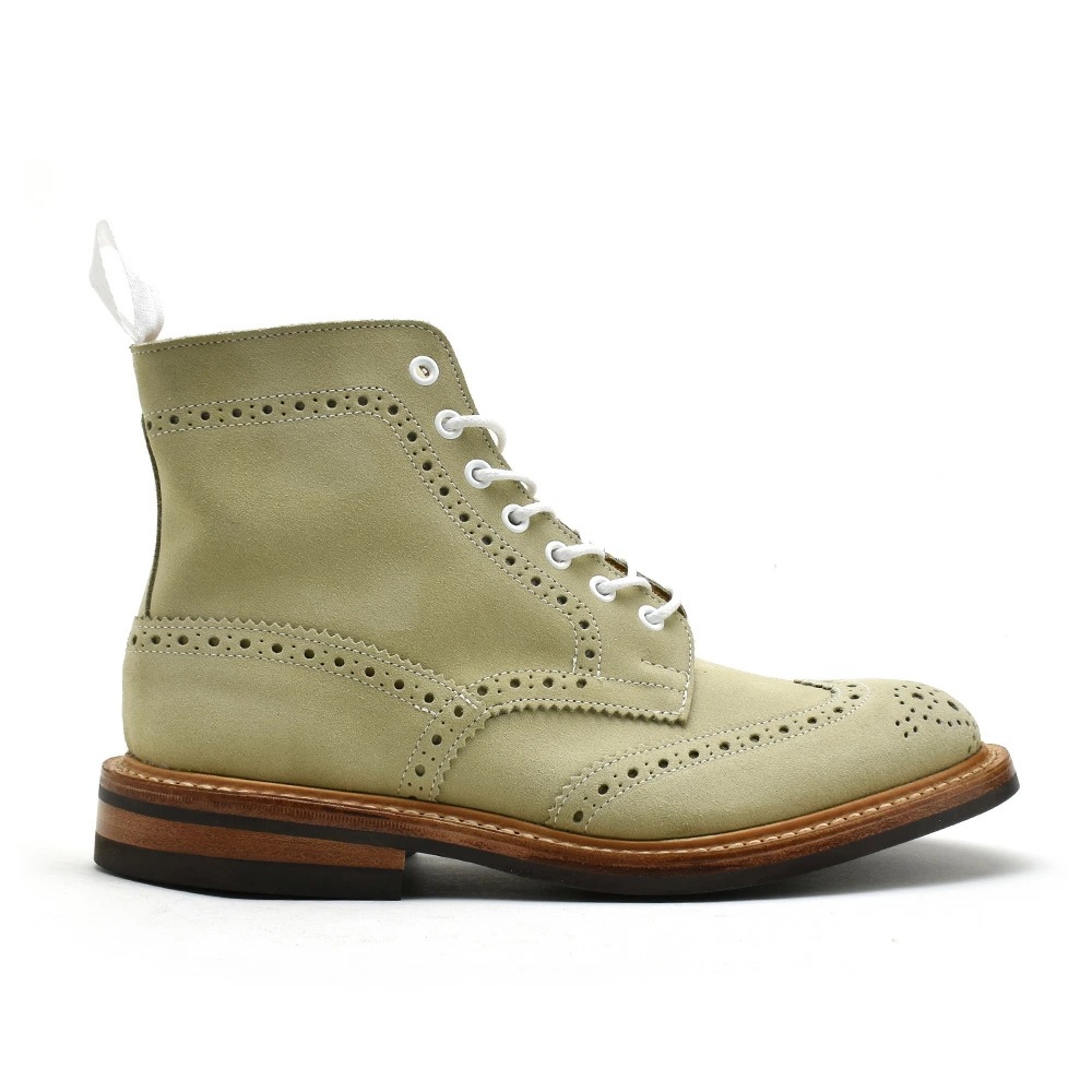 トリッカーズ カントリーブーツ モルトン メンズ ブローグブーツ ダイナイトソール スエード ウィングチップ オートミール TRICKER S MALTON OATMEAL[2508-oatmeal]