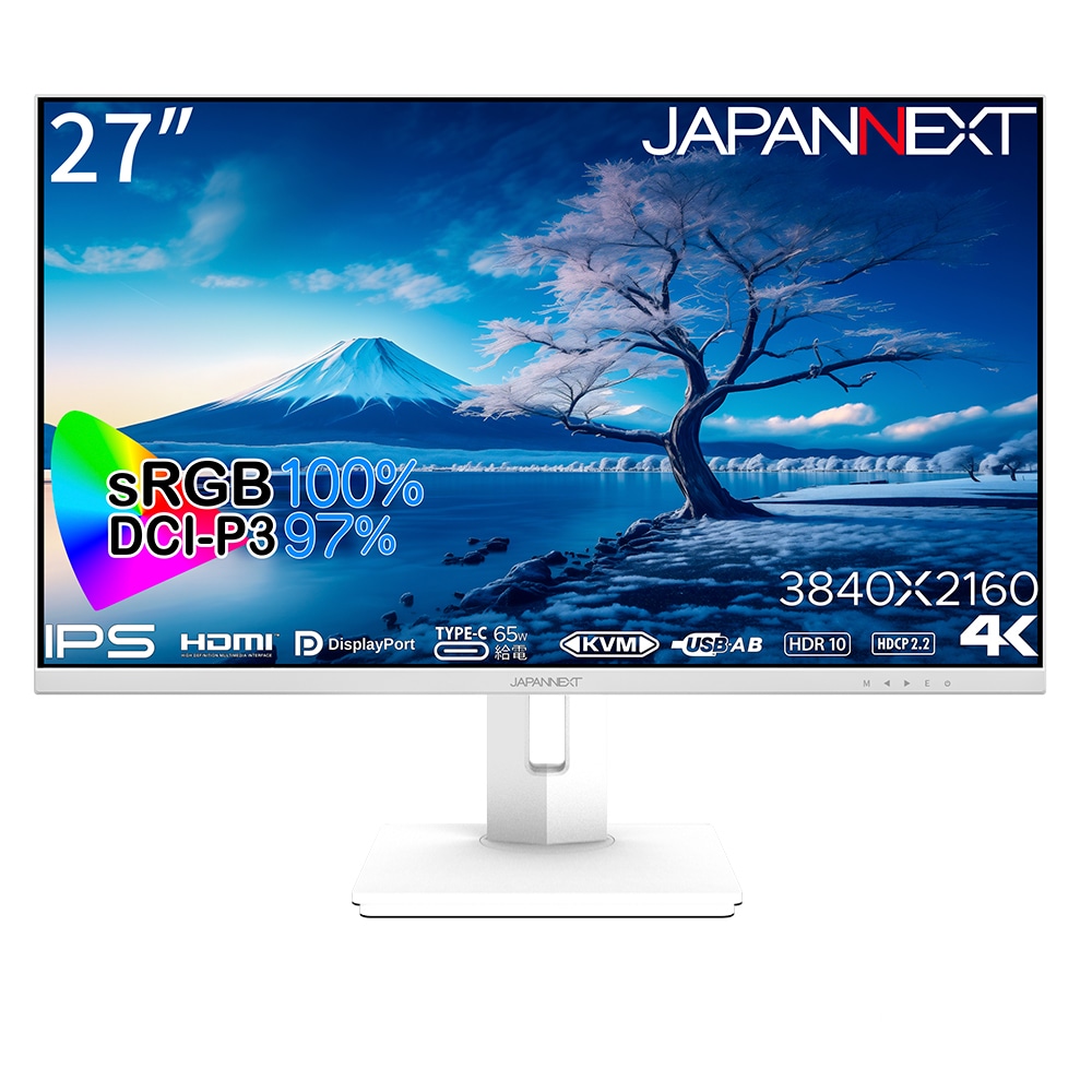 JAPANNEXT（ジャパンネクスト） 27型 液晶ディスプレイ (4K UHD/IPS/非光沢/8ms(G to G)/DisplayPort/HDMI/USB-C/スピーカー搭載/FreeSync
