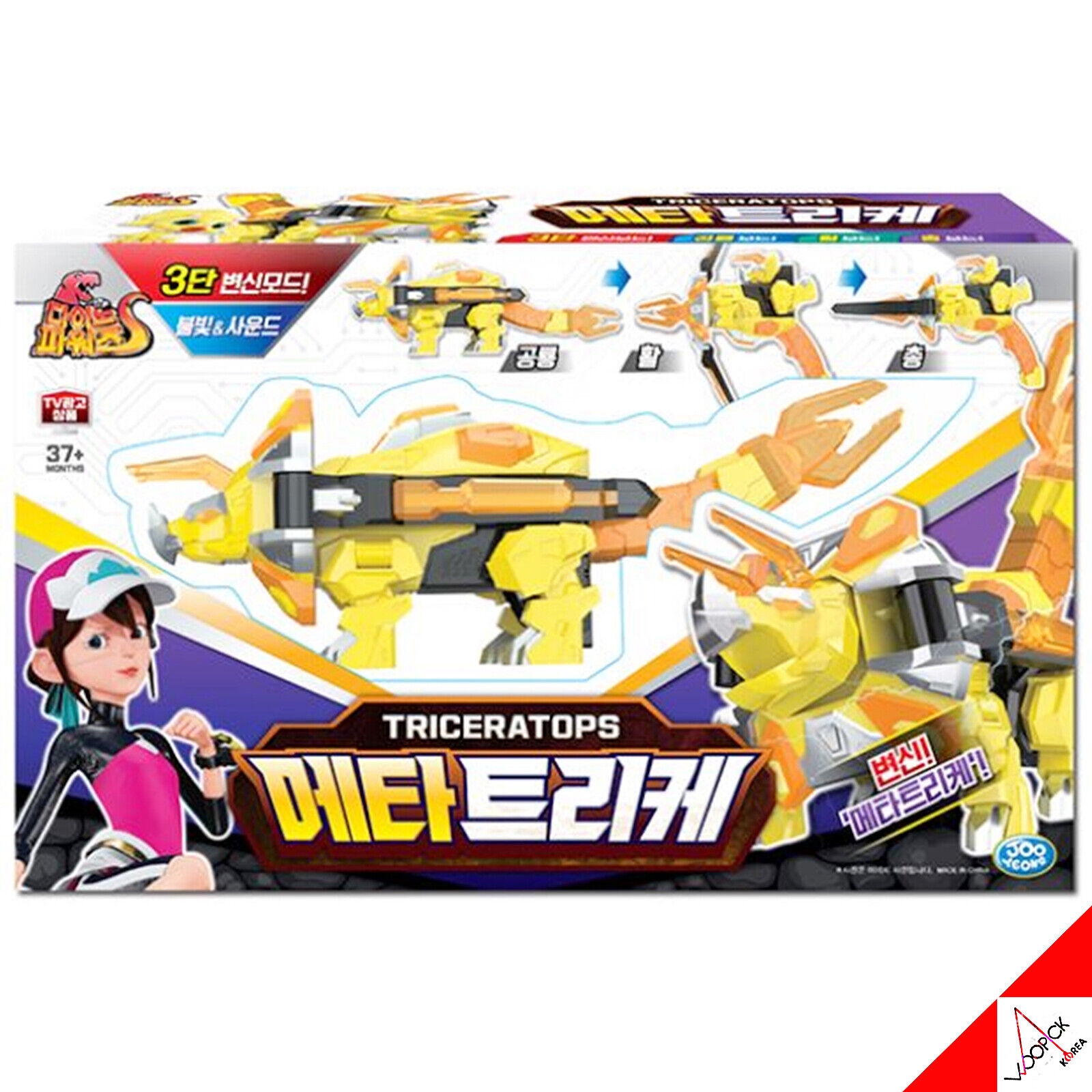 ダイノパワーズ/メタトリケ/トリケラトプス/三段変身/変身ロボット/LED ライト/サウンド