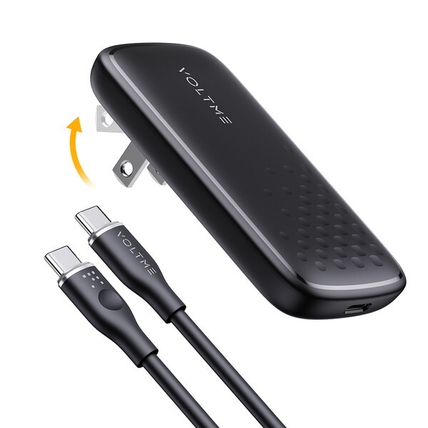VOLTME V2099BK ブラック レボ 65 EVO 65W Type-C 折りたたみ式充電器 ケーブル付き