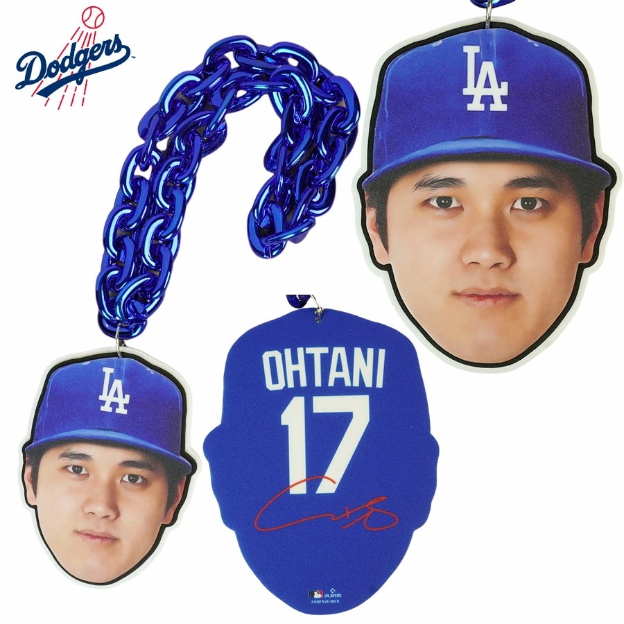 大谷翔平 インテリア 応援グッズFOCO MLB 公式アイテム 3Dファンチェーンネックレス 3D FANCHAINLOS ANGELES DODGERS ドジャース顔