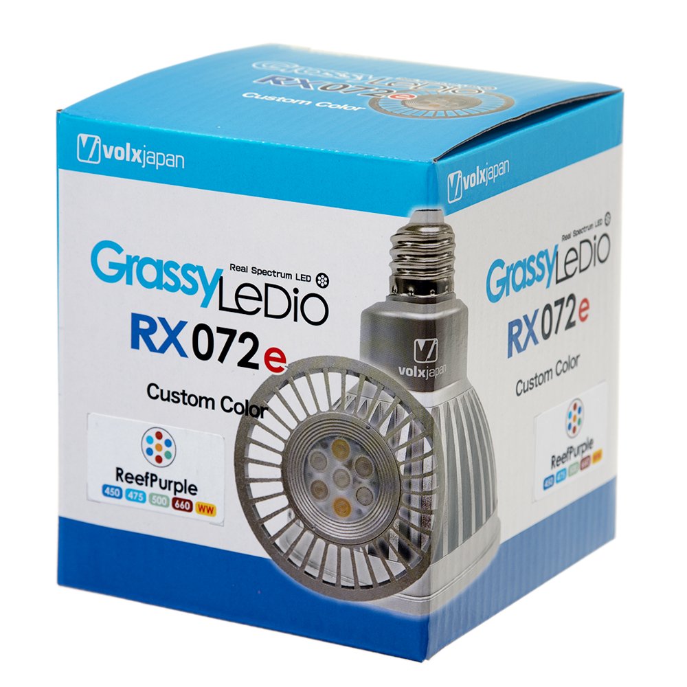ボルクスジャパン　Ｇｒａｓｓｙ　ＬｅＤｉｏ　ＲＸ０７２ｅ　ＲｅｅｆＰｕｒｐｌｅ　水槽　ライト　照明　ＣＲＣ10―15―10―90―10照明