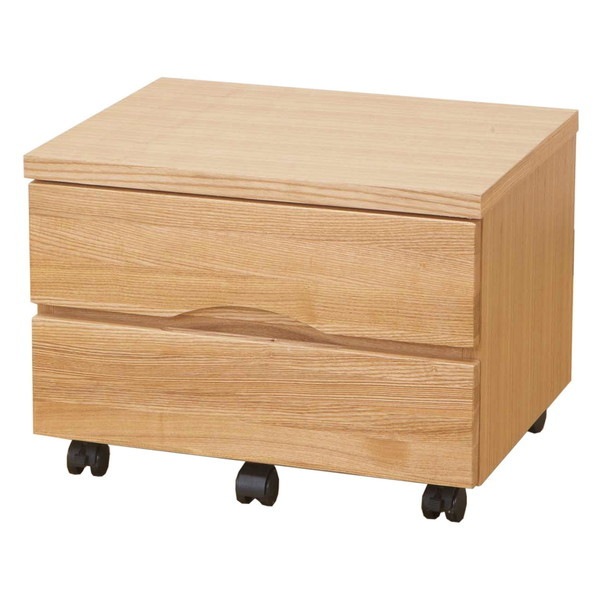 サンハーベスト SJ-410(LBR) ライトブラウン [天然木タモ突板プリンターワゴン] メーカー直送