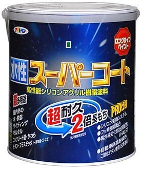 （まとめ買い）ペンキ 水性スーパーコート 水性多用途 なす紺 1.6L [x3缶セット] 9,323円