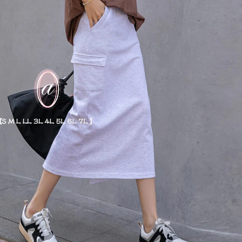 トレンチスカート　M L LL 3L 4L 5L タイト　スカート/ミモレ スカート/ひざ丈/ミニスカート フレア/ミニ＆ミディアム＆ロング丈フレアスカート　ミモレ丈　春夏　ひざ丈　膝丈　スカート