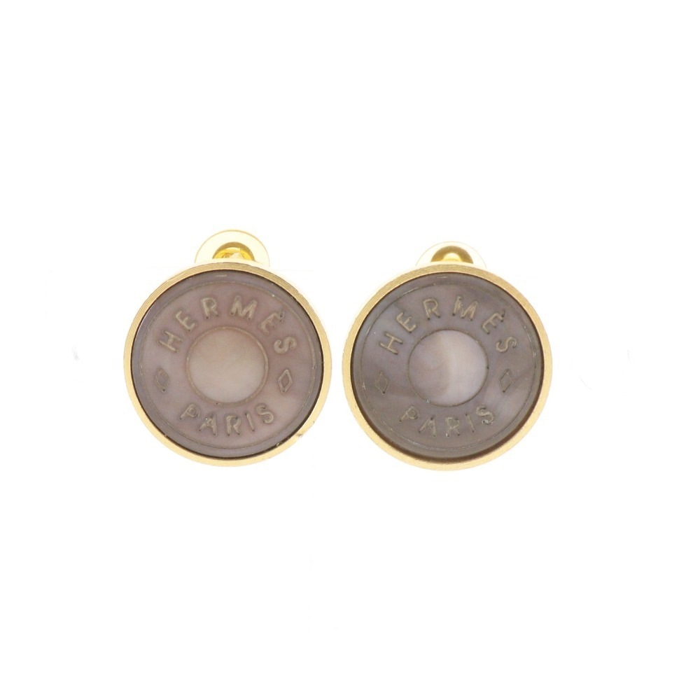 セリエ イヤリング 金メッキ シェル 約11.7g レディース 中古品