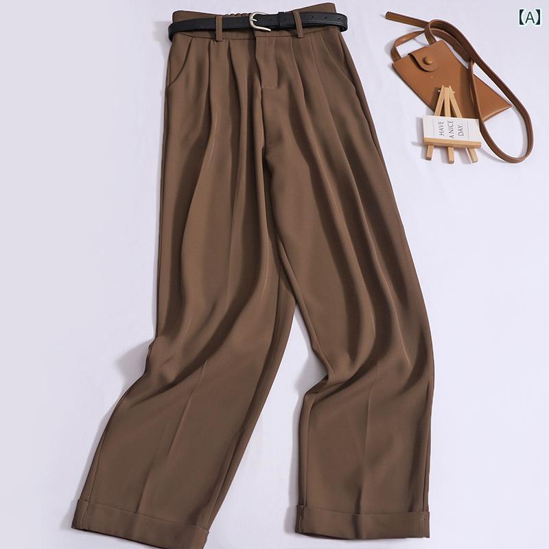 スラックス レディース ロング 汎用性 高さ 伸縮性 バック 裾 シガレット スーツパンツ ナロー 小柄 カジュアル ストレート パンツロングパンツ