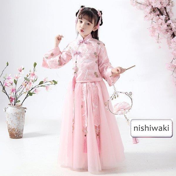 中華服 女の子 子供 舞台衣装 漢服 チャイナドレス 可愛い 中国古風 唐装漢服 撮影 ステージ チャイナ服 中国古代衣装 キッズ かわいい 中華国学服 コスプレ