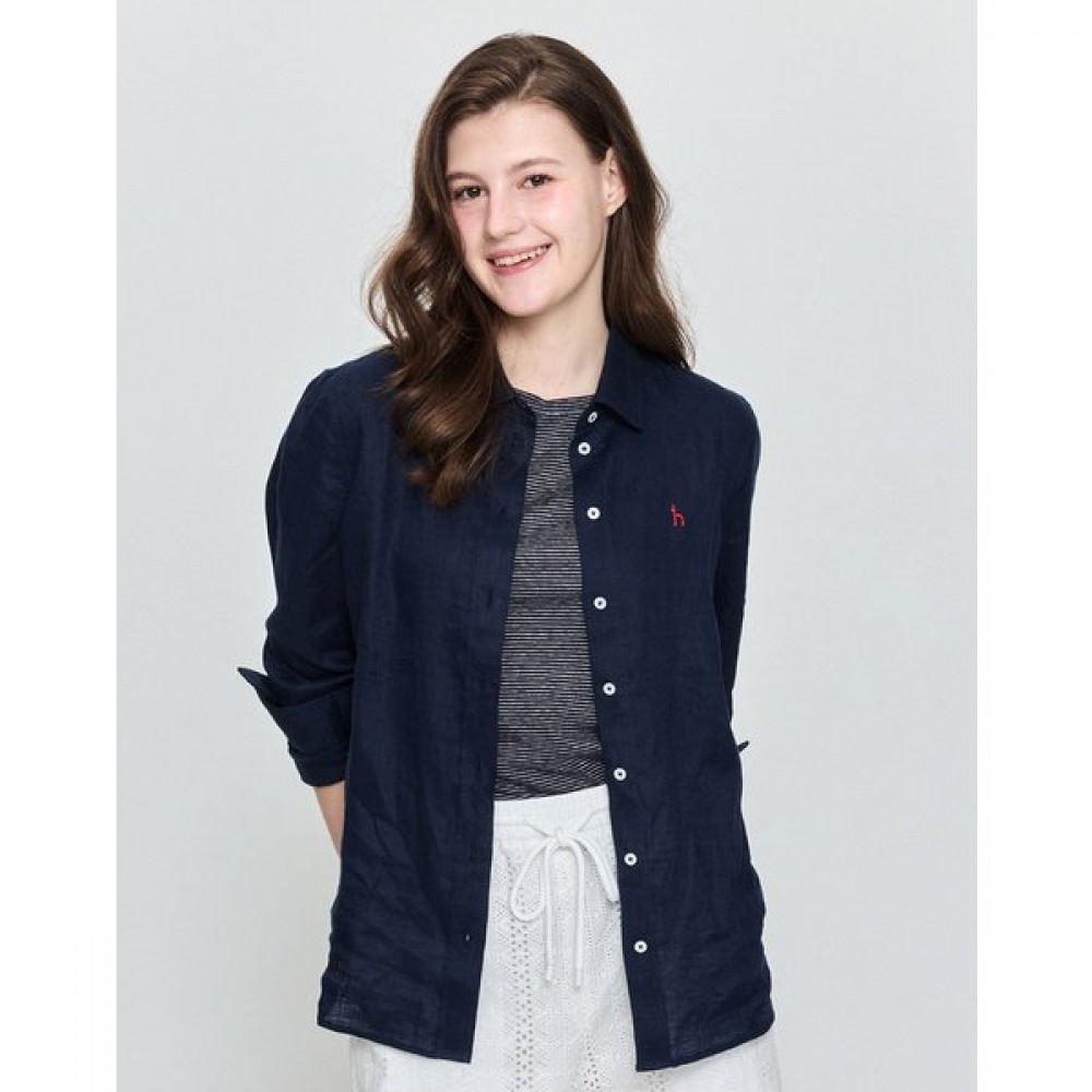 [25SS] [アイコニック] リネンシャツネイビー HSSH5BC30N2 22,901円