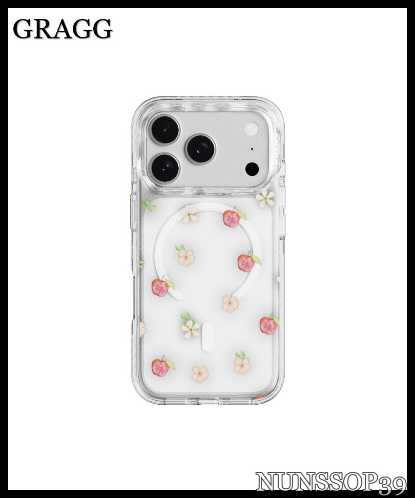 GRAGG MAGSAFE LAYERS FRAME CASE CLEAR - BLOOM APPLE
