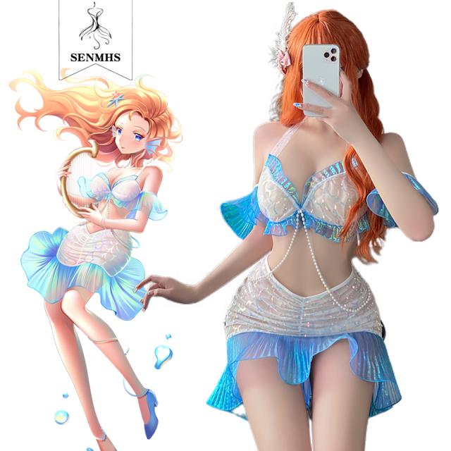 マーメイド 人魚姫 コスプレ コスチューム セクシー 動物変装 ゴスロリ ドレス 女性用 イベント 忘年会 新年会 萌え 誘惑 悩殺 貧乳 エロ メイド 可愛い 仮装 お化け ハロウィン cosp