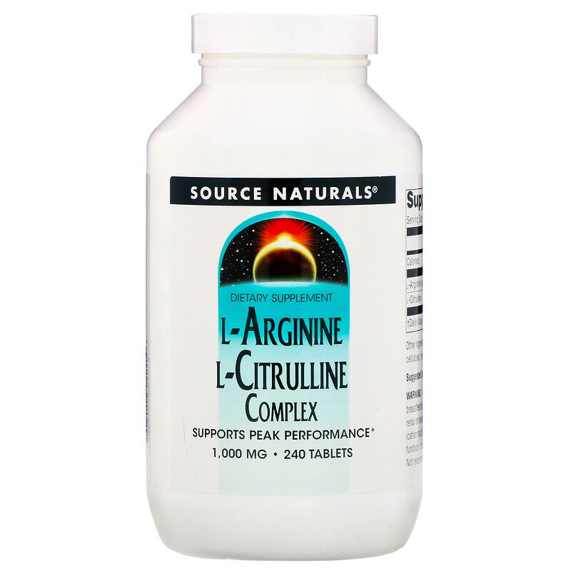 SOURCE NATURALS社　L-アルギニン L-シトルリン コンプレックス (1000mg) 240錠