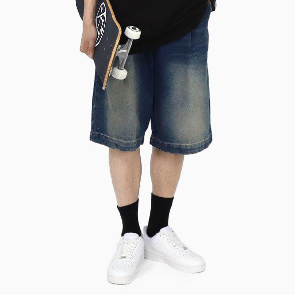 男性用デニムショートパンツ ティンチョン ウォッシング ハーフ デニムパンツ STOP044_P366789796
