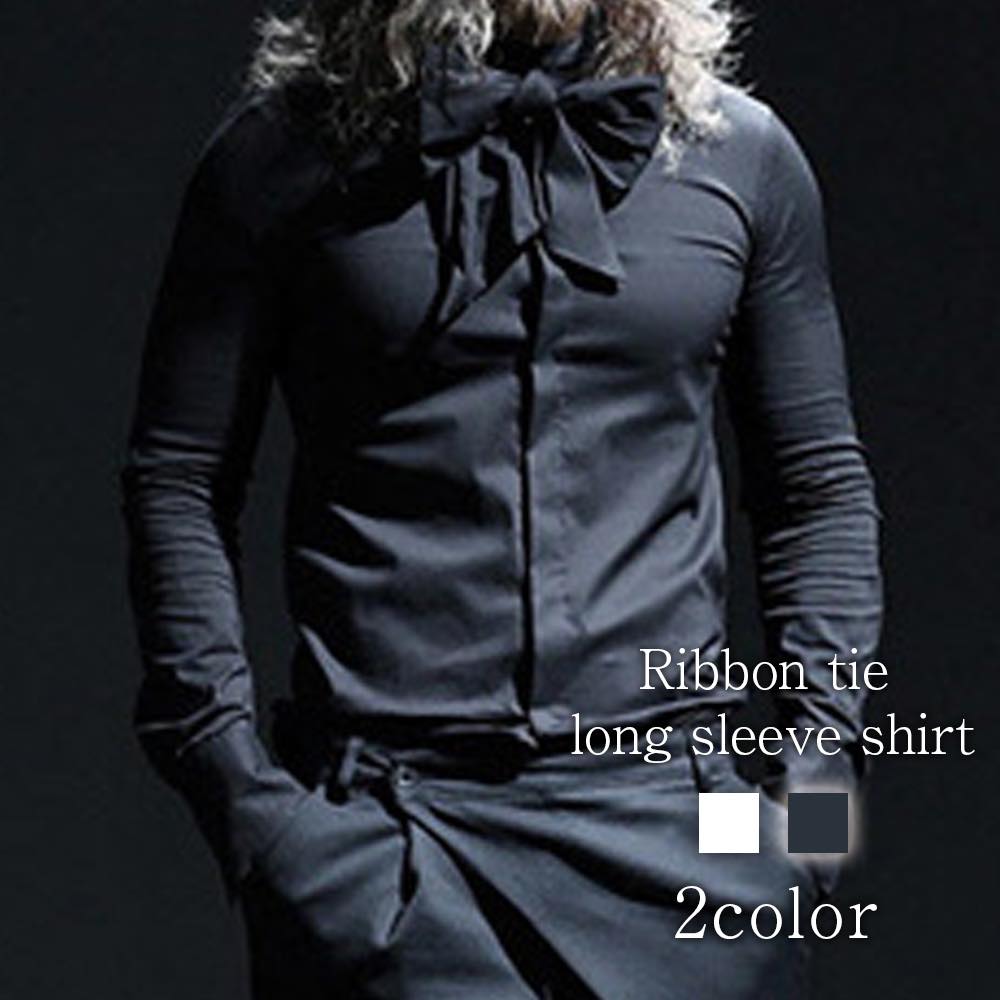 シャツ メンズ リボンタイ長袖シャツ カジュアル 黒 しわになりにくい 仕事 肌着 長袖 スーツ 派手 フランネル おしゃれ インナー 襟付き あったか 暖かい ネルシャツ 大きいサイズ 白 オシャレ