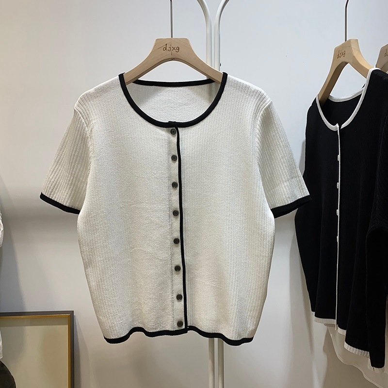 トップス シャツ カットソー カーディガン バイカラー 白トップス スタイルアップ 袖あり 半袖 襟なし ラウンドネック セーター かわいい 大人可愛い 大人女子 メンズライク ガーリー きれいめ