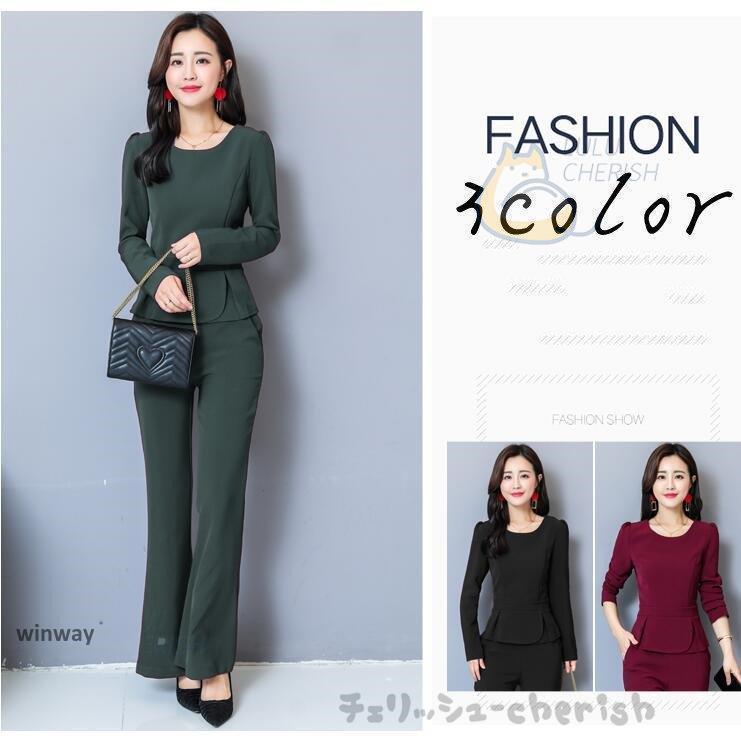 春夏 セットアップ スーツパンツ レディース 2点セット パンツスーツ ベルト付き パンツドレス 発表会 パーティー 大きいサイズ 通勤 OL 着痩せ 30代40代 卒業式