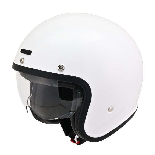 D61094 バイク ヘルメット ジェット SG規格 高強度ABS 軽量 スモールジェット シールド / スピーカーホール 装備 DN-007PJ ホワイト Sサイズ(55-56cm)
