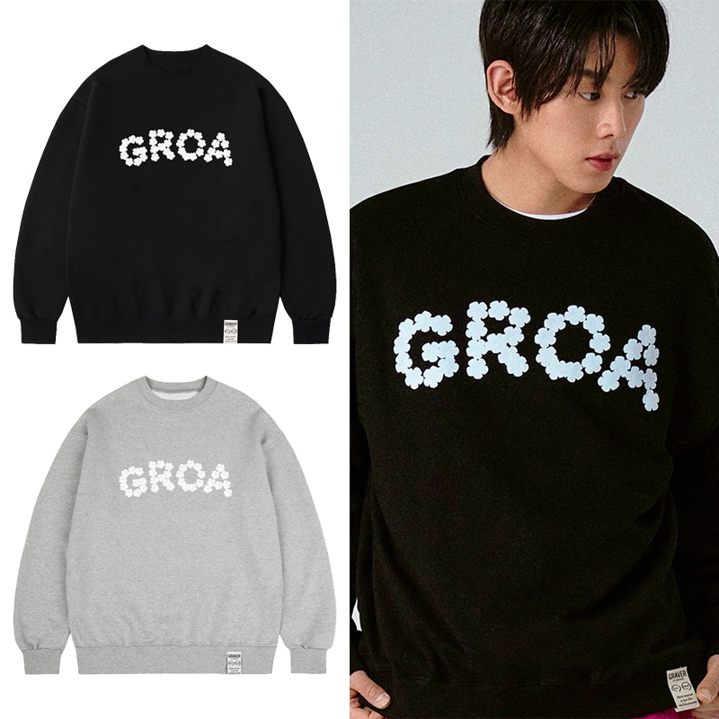 [UNISEX]GROA Flower Logo Man to Man_2color
