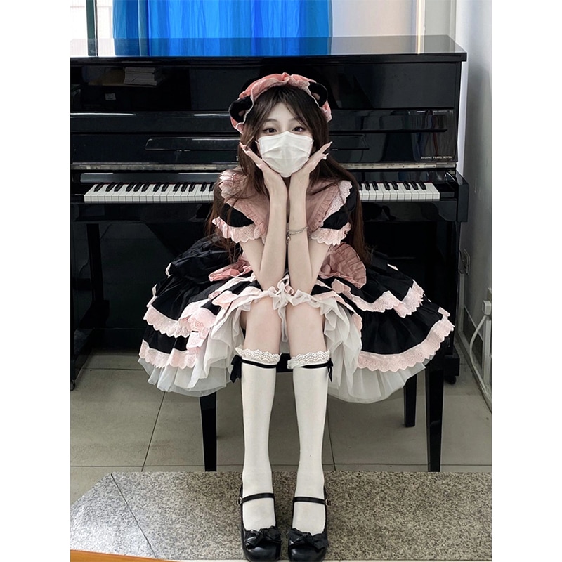 ディズニードレス ディズニー大人コス 逃亡者プリンセス ロリータドレス スイートメイド風ロリータチュチュドレス
