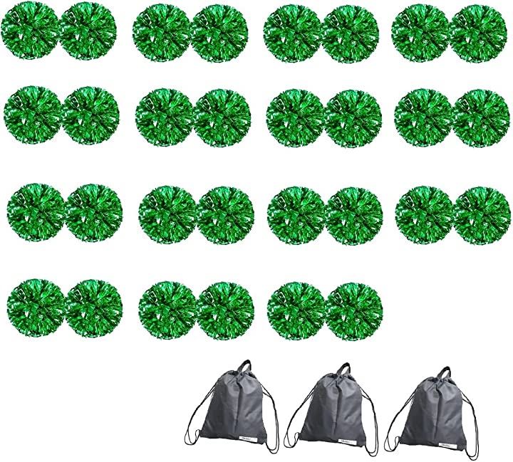 SWAANBELLE ポンポン チア ダンス チアリーダー キッズ 運動会 応援セット( グリーン30個)