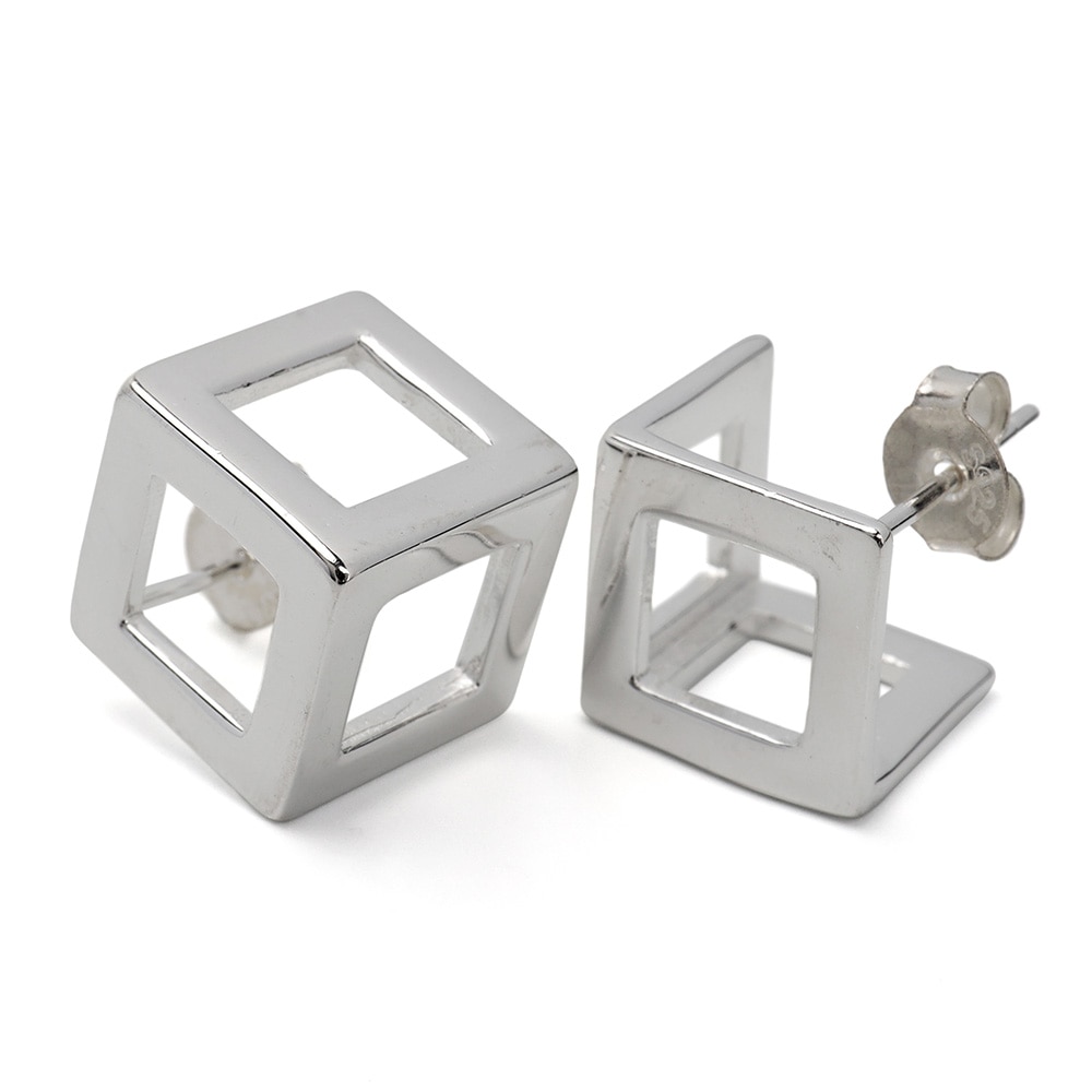 シルバー925 キューブピアス スクエア [ce379]