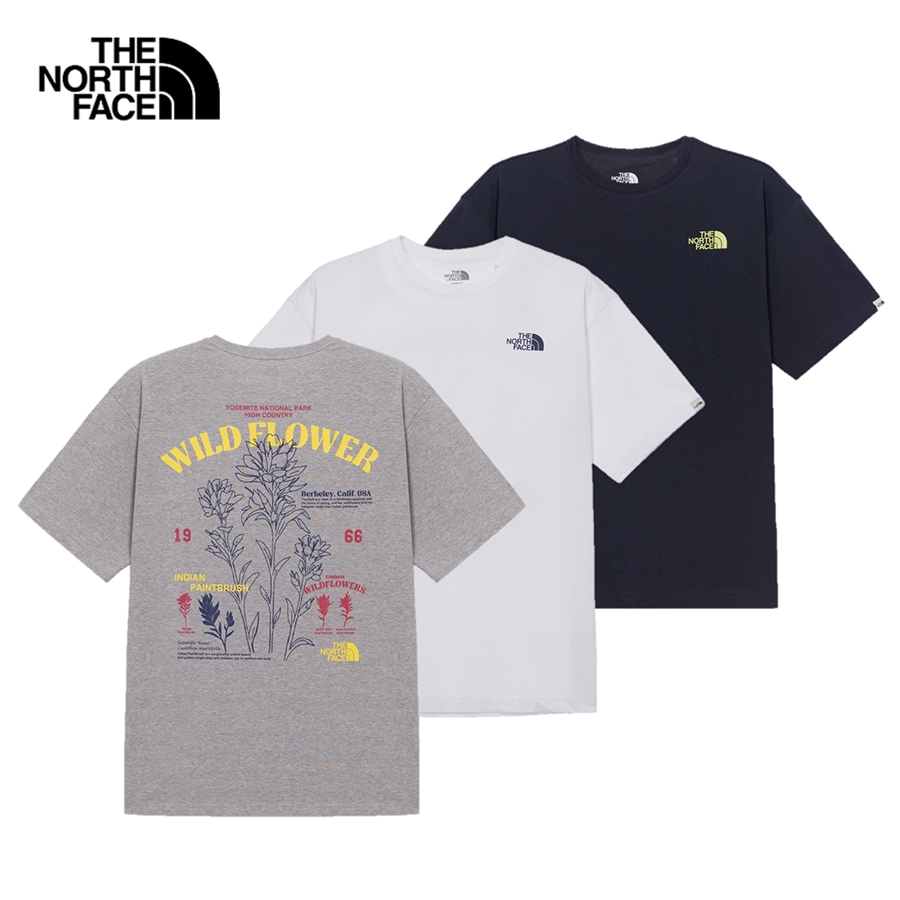 THE NORTH FACEノースフェイス KOREA 25SS フローラル半袖ラウンドTシャツ FLORAL S/S R/TEE ユニセックス メンズ レディース NT7UR08