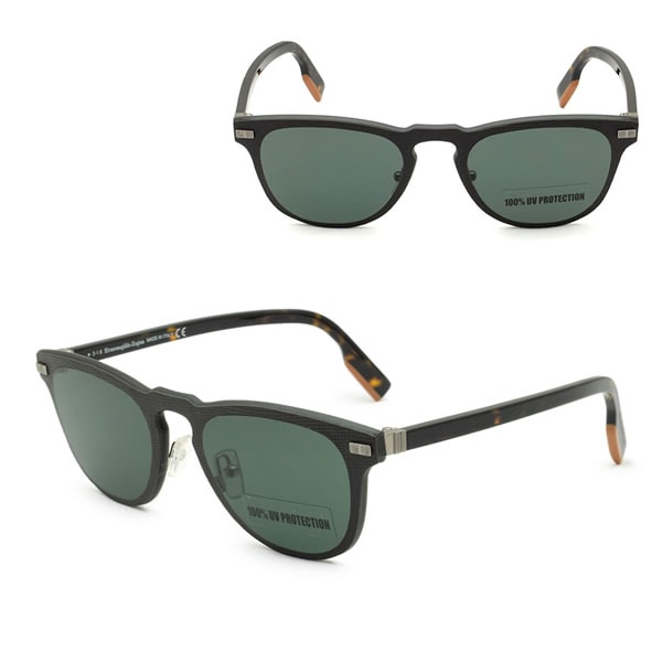 ゼニア サングラス ZEGNA EZ0106/S 50N 00 Ermenegildo Zegna ノーズパッド UVカット チャコールグレー ハバナ グリーン