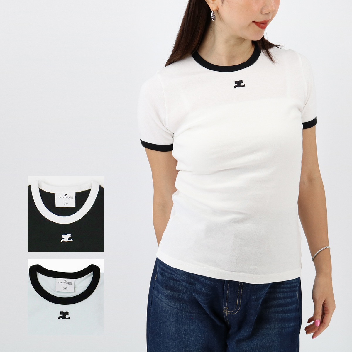 半袖Tシャツ SIGNATURE CONTRAST T-SHIRT シグニチャーコントラスト ロゴ刺繍 パイピング VESJTS017JS0070/223JTS017