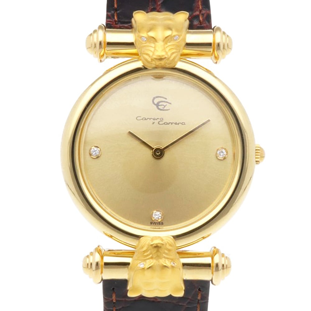 カレライカレラ パンサー 腕時計 18金 K18イエローゴールド 304 クオーツ 1年保証 Carrera y Carrera 中古