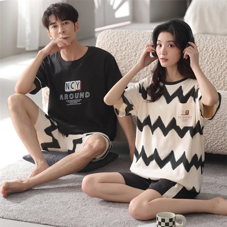 パジャマ ペア カップル ルームウェア セット 結婚祝い プレゼント ペアパジャマ 半袖 夏 韓国 ペアルック お揃い 部屋着 おしゃれ 恋人 夫婦 記念日