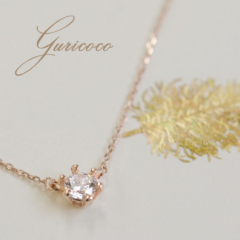 ネックレス　キュービックジルコニア　1粒　ミランダ　925/大人可愛い 上品 デイリー 安心 ブラ